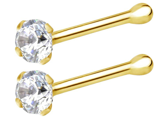 7mm 14k Gold Nose Ring ,  Non Irritating Nose Piercing Jewelry OEM