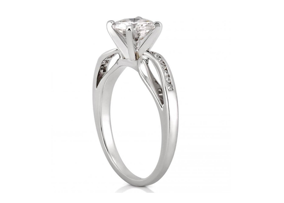 Princess Cut Real Diamond Jewellery Ring Twisted Rope Style 6×6mm Size OEM