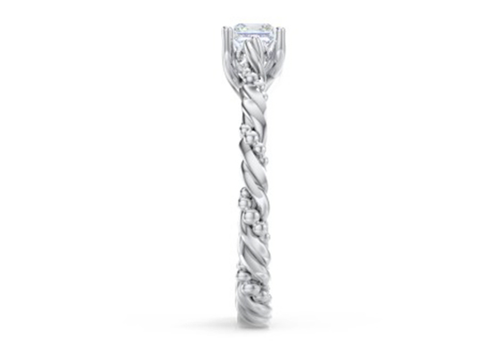 Princess Cut Real Diamond Jewellery Ring Twisted Rope Style 6×6mm Size OEM