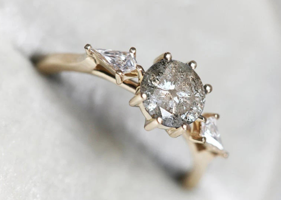 0.8ct Lab Grown Diamond Engagement Rings , 9k Gold Wedding Ring ODM OEM