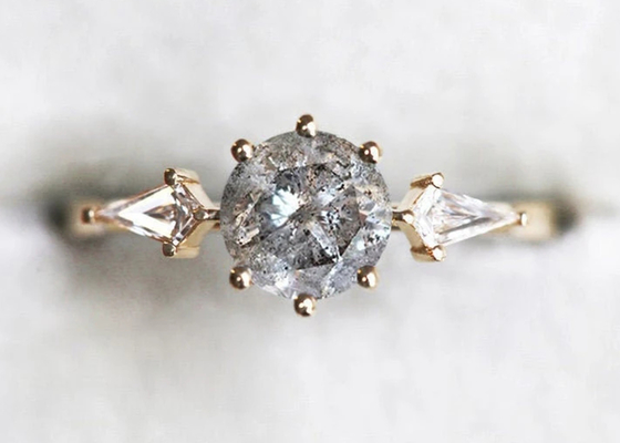 0.8ct Lab Grown Diamond Engagement Rings , 9k Gold Wedding Ring ODM OEM