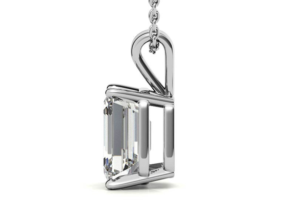 1.05ct Emerald Cut 14k Gold Necklaces Dia 7×5mm Bezel setting Type