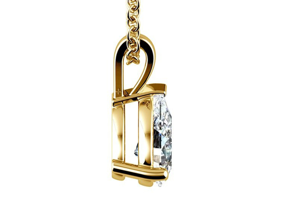 Pear Cut 0.84ct 14k Gold Necklaces With 8×5mm Vintage Pendant