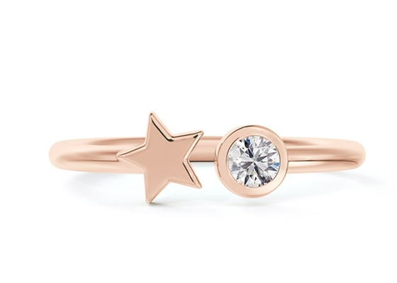 3.5mm Round Moissanite Ring , 0.16 Carat 9k Gold Wedding Ring ODM