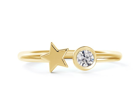 3.5mm Round Moissanite Ring , 0.16 Carat 9k Gold Wedding Ring ODM