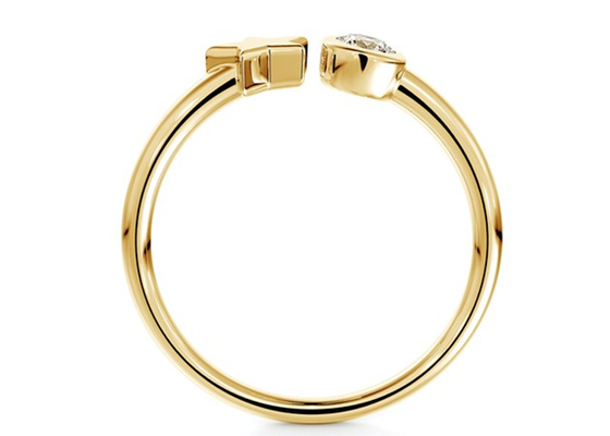 3.5mm Round Moissanite Ring , 0.16 Carat 9k Gold Wedding Ring ODM