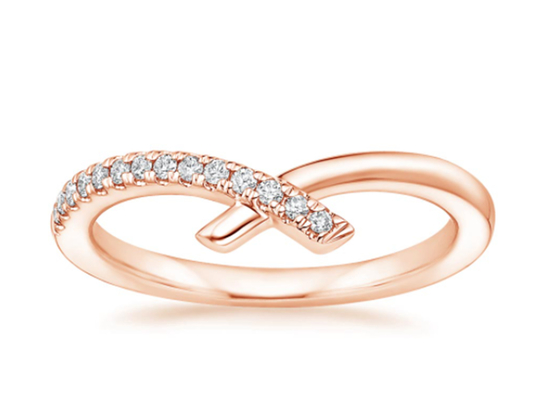 9K Rose Gold Moissanite Engagement Rings 1.3mm 0.14Carat Round Shape