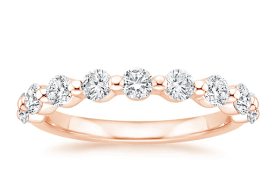 0.9ct 3MM Moissanite Rose Gold Ring , Rose Gold Jewelry Ring OEM