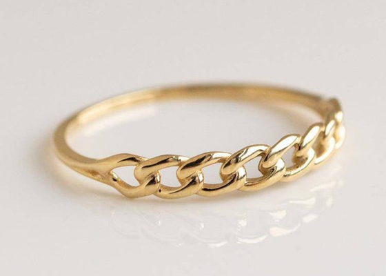 Stacking 9K Gold Ring 2.0MM Dimension Prong Hand Setting Type OEM