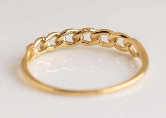 Stacking 9K Gold Ring 2.0MM Dimension Prong Hand Setting Type OEM