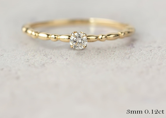 6MM Gold Ring With Solitaire Diamond , 0.8ct Moissanite Diamond Rings ODM