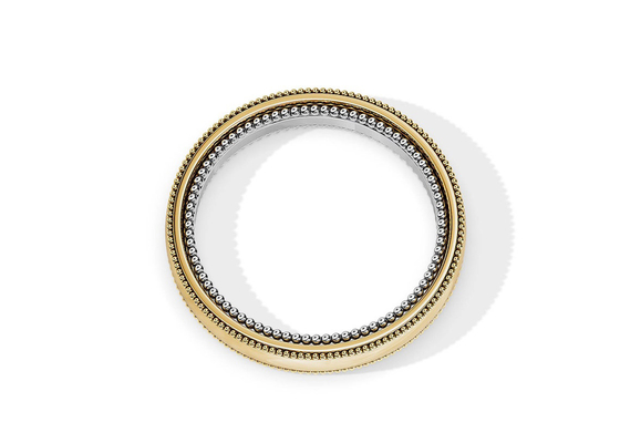 ODM 2 Tone Gold Engagement Rings , 4MM 5MM 6MM Gold Wedding Band Ring OEM
