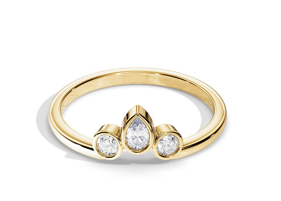 0.4CT V Shaped Wedding Band With Engagement Ring , 2MM Stackable Diamond Rings OEM