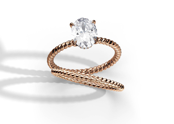 Oval cut 9K Gold Ring 1.5ct 6×8MM With Moissanite Prong Setting Type