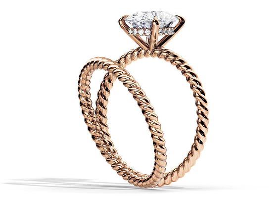 Oval cut 9K Gold Ring 1.5ct 6×8MM With Moissanite Prong Setting Type