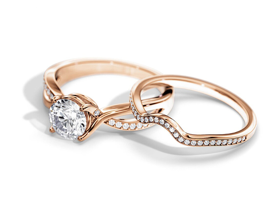 1.25ct Rose Gold Moissanite Engagement Rings VS1 SI1 SI2 Average Color