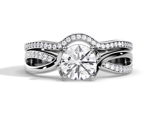 1.25ct Rose Gold Moissanite Engagement Rings VS1 SI1 SI2 Average Color
