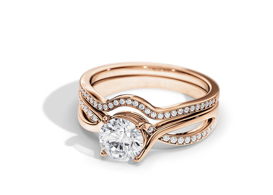 1.25ct Rose Gold Moissanite Engagement Rings VS1 SI1 SI2 Average Color