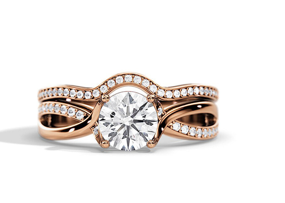 1.25ct Rose Gold Moissanite Engagement Rings VS1 SI1 SI2 Average Color