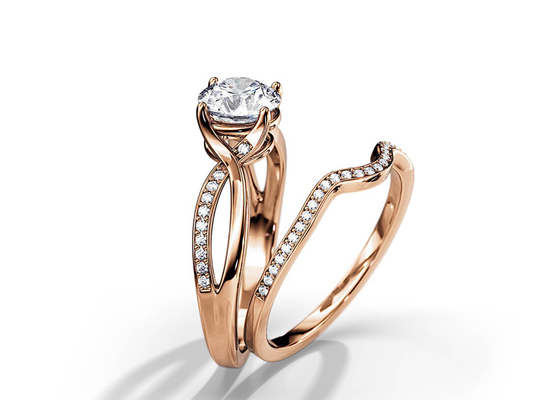1.25ct Rose Gold Moissanite Engagement Rings VS1 SI1 SI2 Average Color