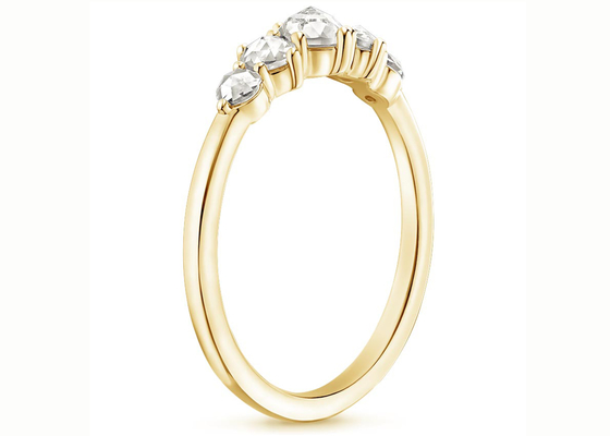 Different Size Rose Cut Diamond Engagement Ring , 0.49ct 4mm Diamond Ring