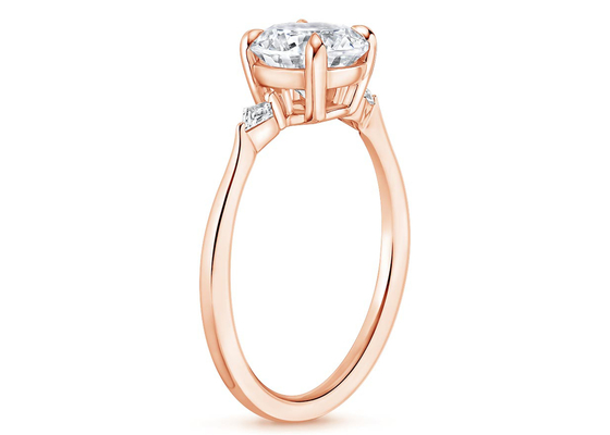 10K Rose Gold Oval Moissanite Engagement Rings Dia OV7×9mm 2.1ct