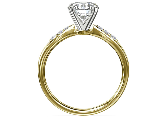 Round Shape 9K Silver Ring With 6MM 1.0ct White Moissanite Stone