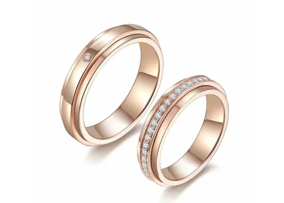 4mm width 18K Solid Gold Jewellery ring with 0.35ct Weight Diamond