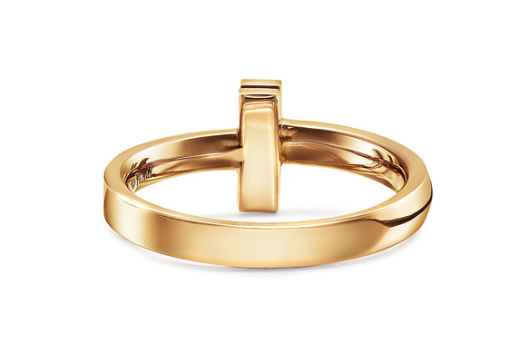 3.89g weight 18K Solid Gold Jewellery ring 2.5mm Width for Engagement Wedding