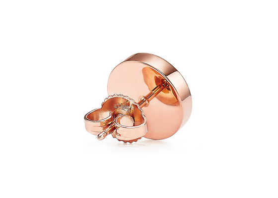 2.37g Rose Gold Mother Of Pearl Earrings , Mother Of Pearl Stud 9.65mm Size