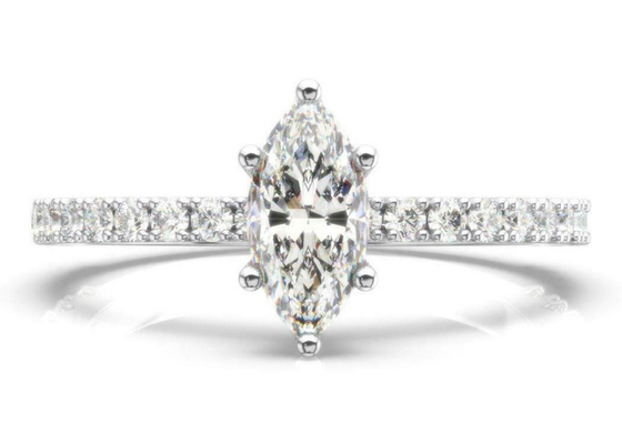 D VS1 18K Rose Gold Ring 2CT Weight Marquise Cut for Engagement