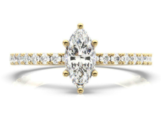 D VS1 18K Rose Gold Ring 2CT Weight Marquise Cut for Engagement