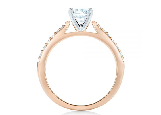 Claw Setting Rose Gold Moissanite Band Rings 5.5MM size OEM ODM
