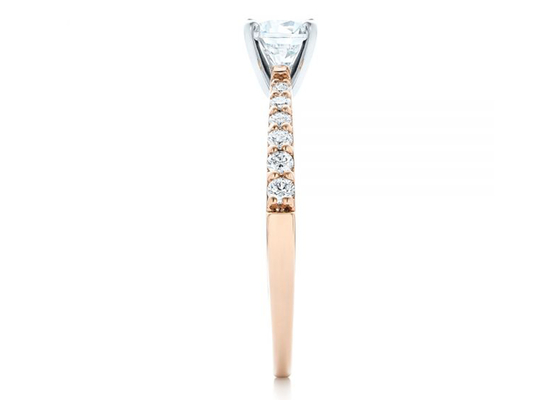 Claw Setting Rose Gold Moissanite Band Rings 5.5MM size OEM ODM