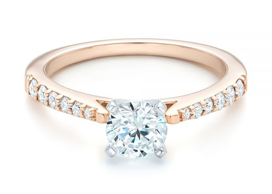 Claw Setting Rose Gold Moissanite Band Rings 5.5MM size OEM ODM