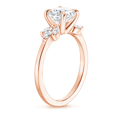 Pear Cut Lab Grown Moissanite Ring 0.77ct PS5×7mm Dimension 14K Rose Gold Material