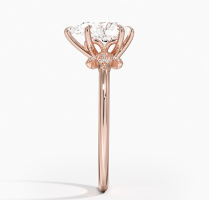 14K 0.77ct Rose Gold Pear Cut Wedding Moissanite Jewelry Gold Ring