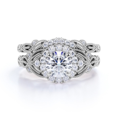 Vintage 2 Carat Diamond Engagement Wedding Rings For Bridal ODM