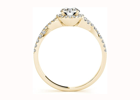 Women's Round Cut Halo Engagement Rings , 0.45CT Bridal Wedding Ring Set ODM