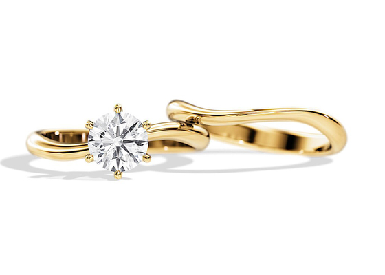 Solitaire Set Diamond Engagement Wedding Rings with 1.0CT 6.5mm Natural diamond