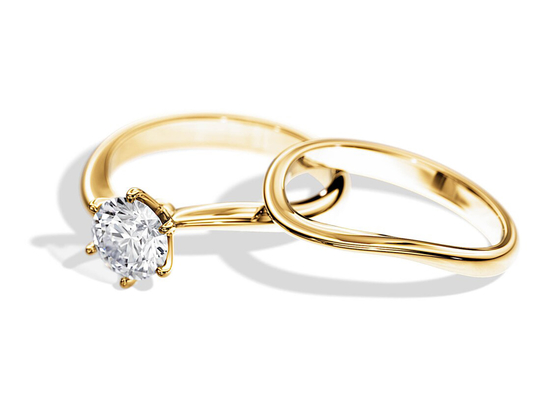 Solitaire Set Diamond Engagement Wedding Rings with 1.0CT 6.5mm Natural diamond