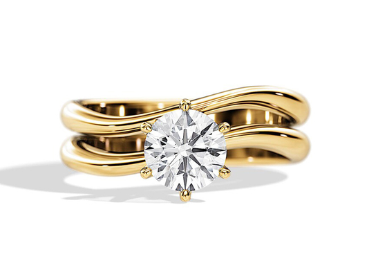 Solitaire Set Diamond Engagement Wedding Rings with 1.0CT 6.5mm Natural diamond