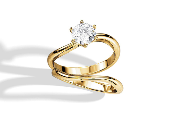 Solitaire Set Diamond Engagement Wedding Rings with 1.0CT 6.5mm Natural diamond