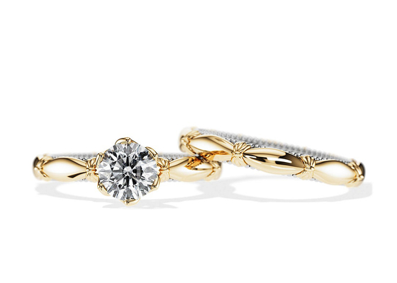 OEM Solitaire Diamond Engagement Wedding Rings Solid 18K Gold Material ODM