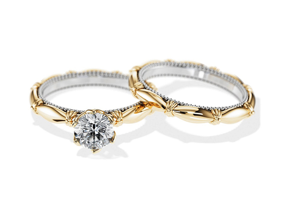 OEM Solitaire Diamond Engagement Wedding Rings Solid 18K Gold Material ODM