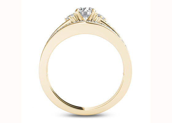 0.48CT Moissanite Diamond Engagement Wedding Rings 18K Gold Material