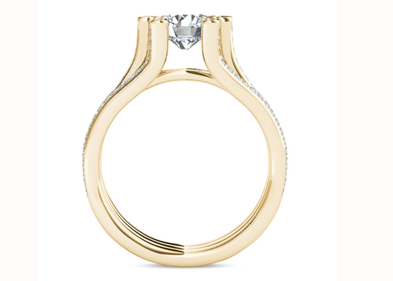 Yellow Gold 126PCS Diamond Engagement Wedding Rings 1.26CT Total Weight